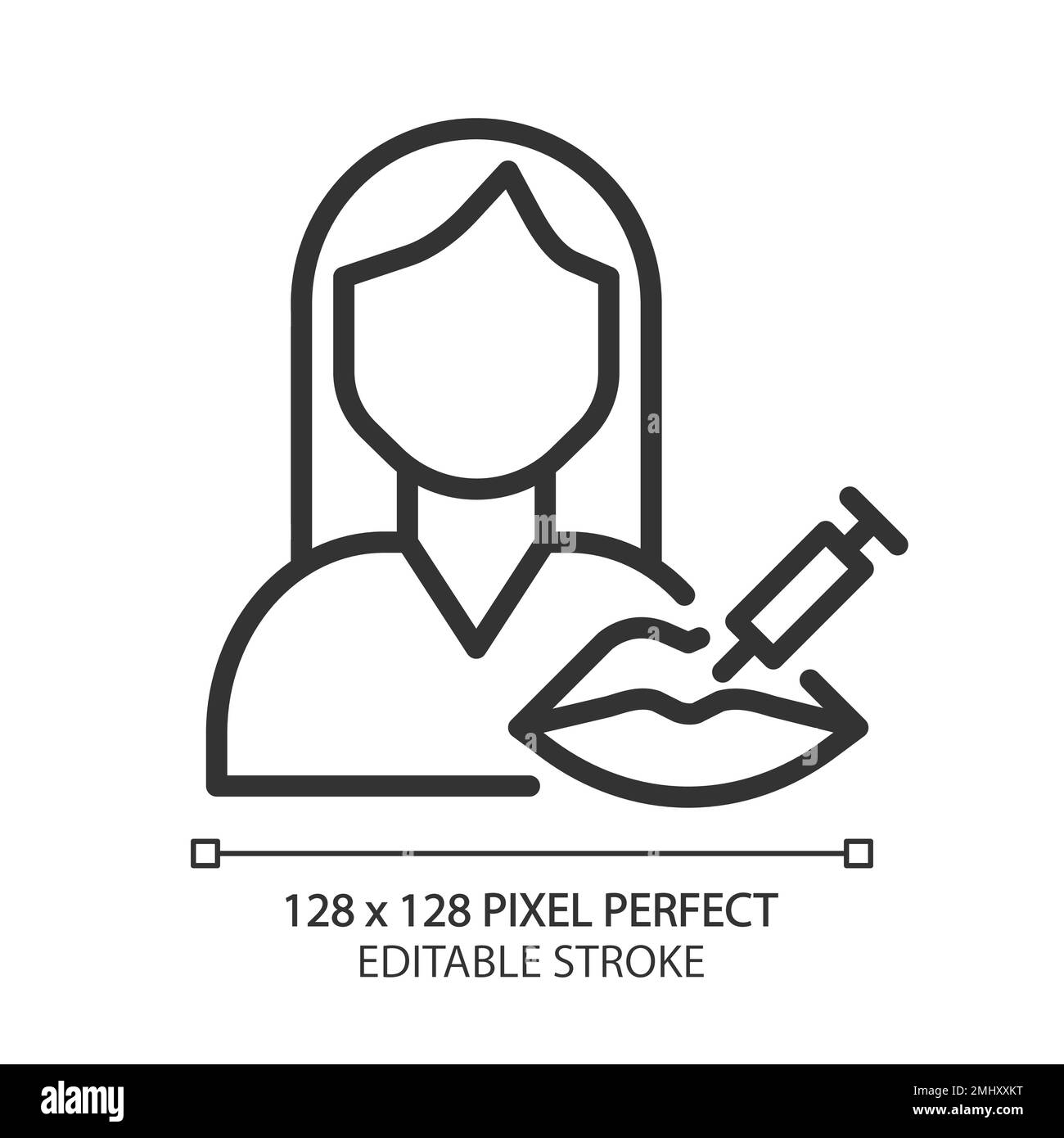 Icône linéaire pixel Perfect de services cosmétiques Illustration de Vecteur