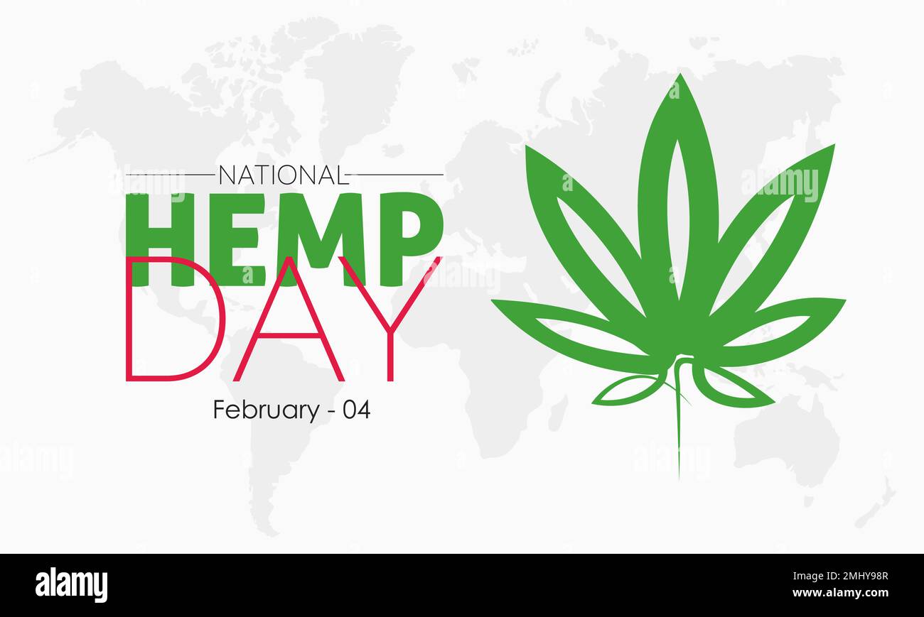 Illustration vectorielle modèle de conception de bannière concept de la Journée nationale du chanvre observée sur 04 février Illustration de Vecteur