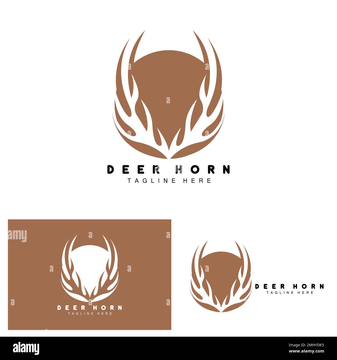 Logo Deer Antler, illustration d'icône Antler, vecteur animal Santa de Noël, conception de marque Illustration de Vecteur