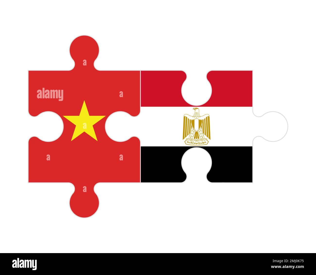 Puzzle connecté des drapeaux du Vietnam et de l'Egypte, vecteur Illustration de Vecteur