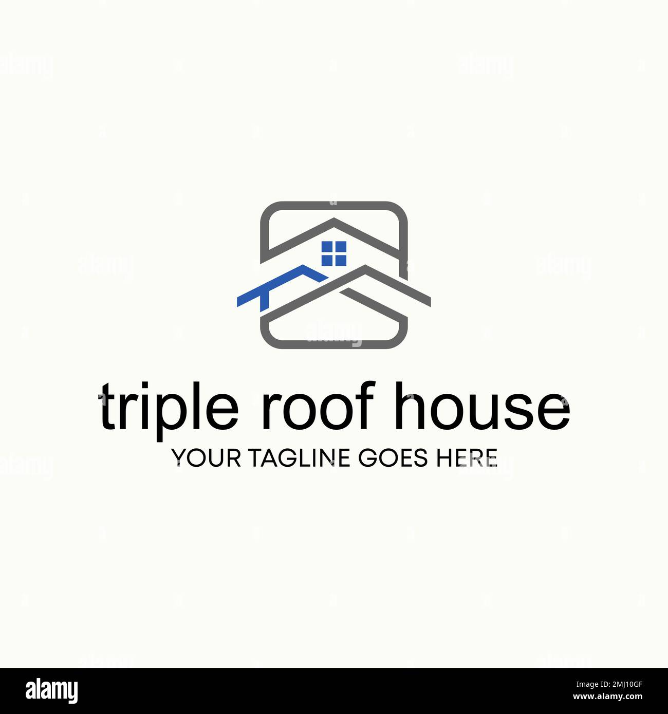 Ligne de forme simple et unique maison de toit à quatre plis image graphique icône logo design abstrait concept vecteur stock. lié à la propriété ou à la vie Illustration de Vecteur