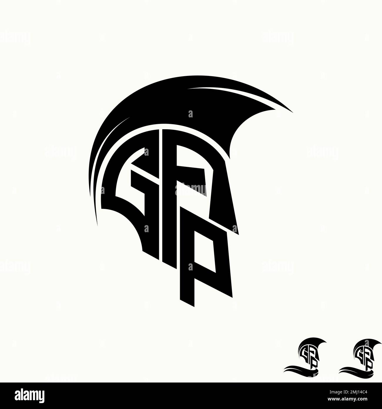 Simple et unique lettre ou mot GA ou GFA police comme trojan spartan casque graphique icône logo design abstrait concept vecteur sport armée initiale Illustration de Vecteur