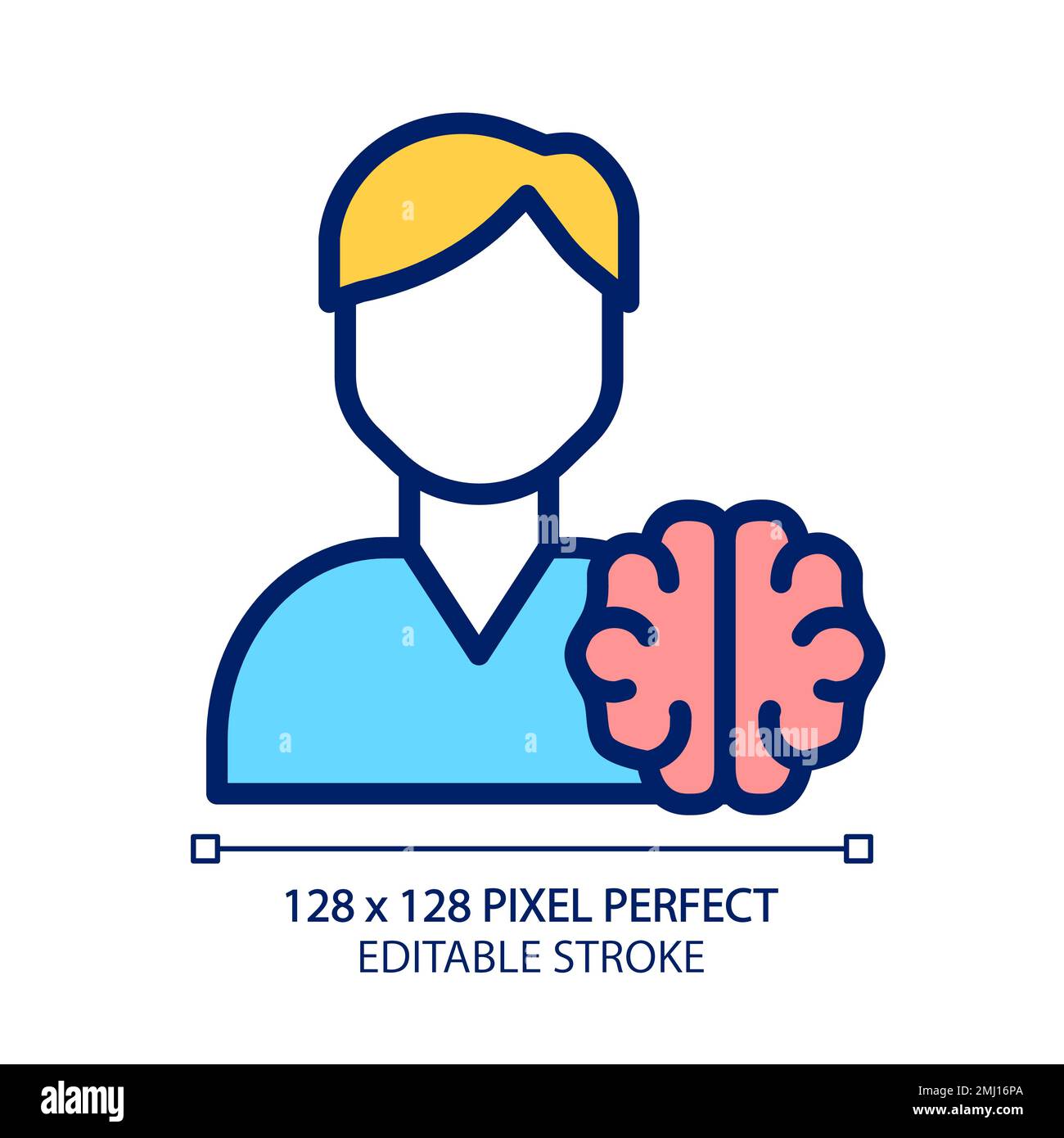 Icône de couleur RVB Perfect pixel Neurology Illustration de Vecteur