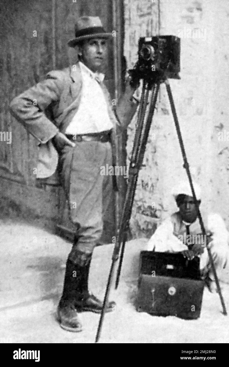 Harry Burton. Photographie de l'égyptologue Harry Burton (1879-1940) prise en 1923 Banque D'Images
