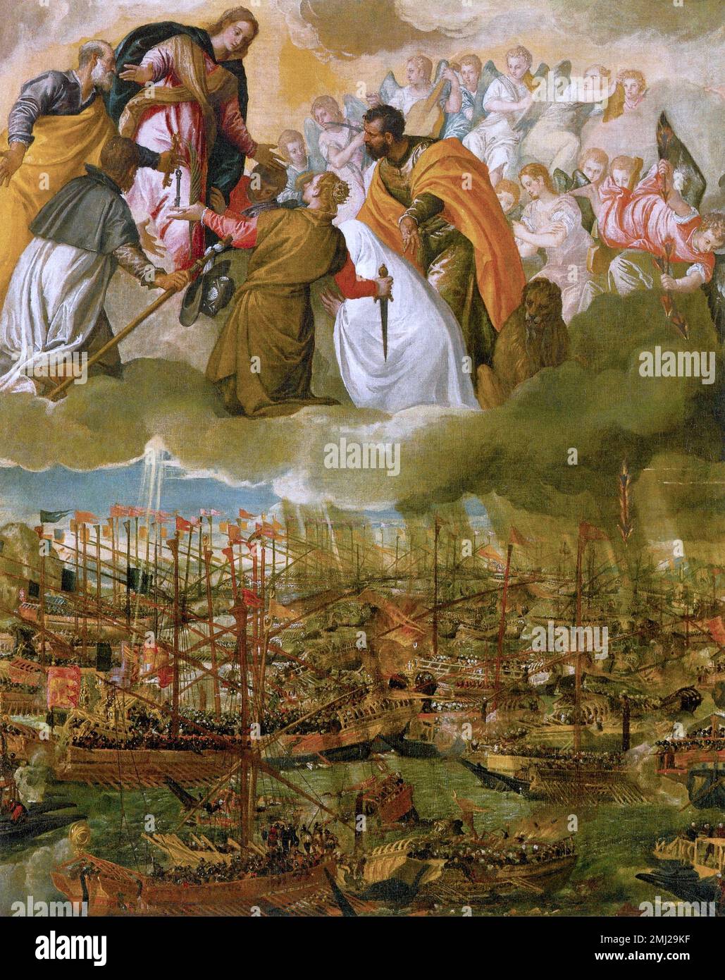Allégorie de la bataille de Lepanto par Paolo Veronese (1528–1588), huile sur toile, 1571 Banque D'Images