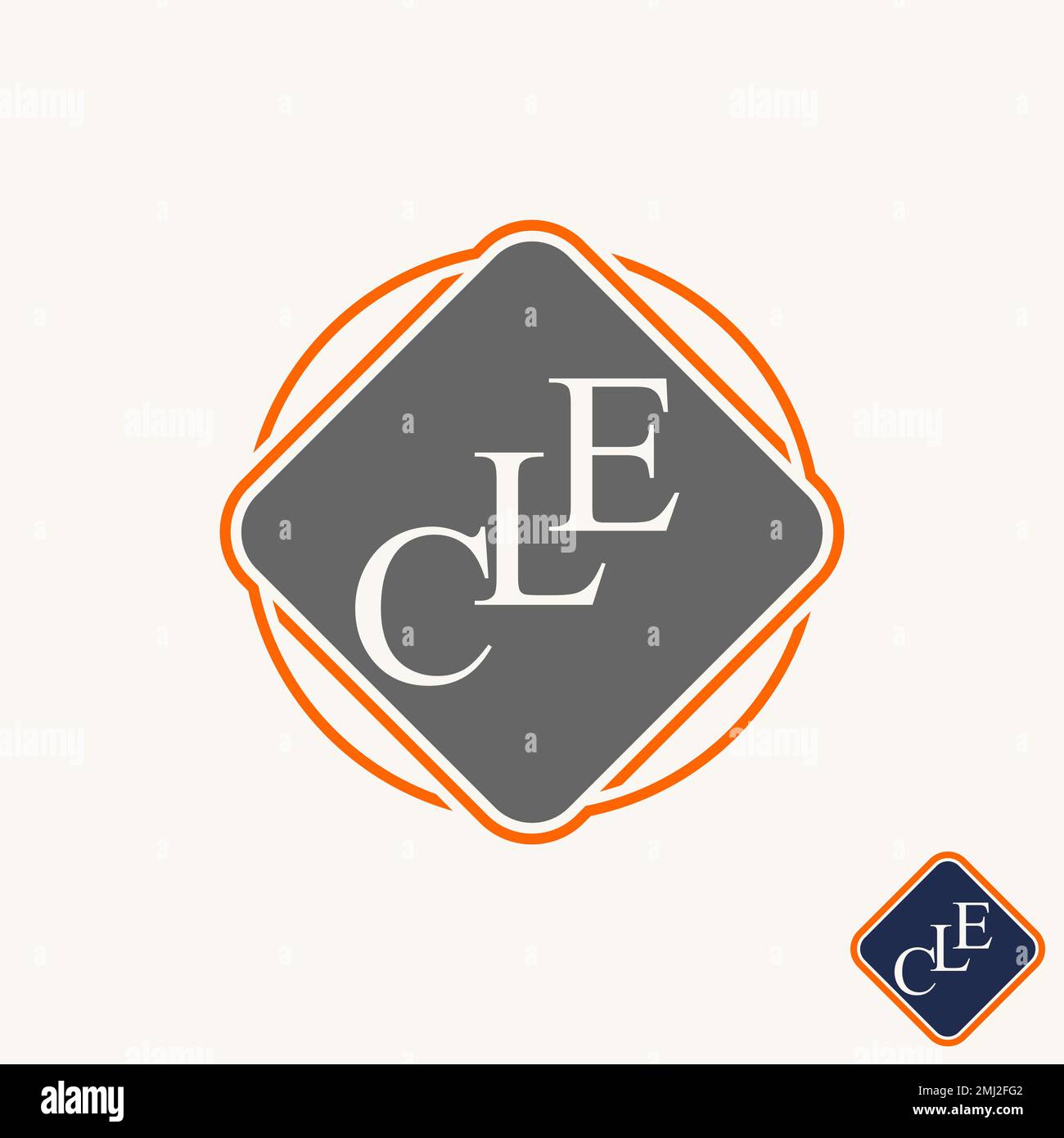 Simple et unique lettre ou mot CLE serif police de bas en haut sur le graphique rectangulaire logo design abstrait concept vecteur loi ou éducation Illustration de Vecteur