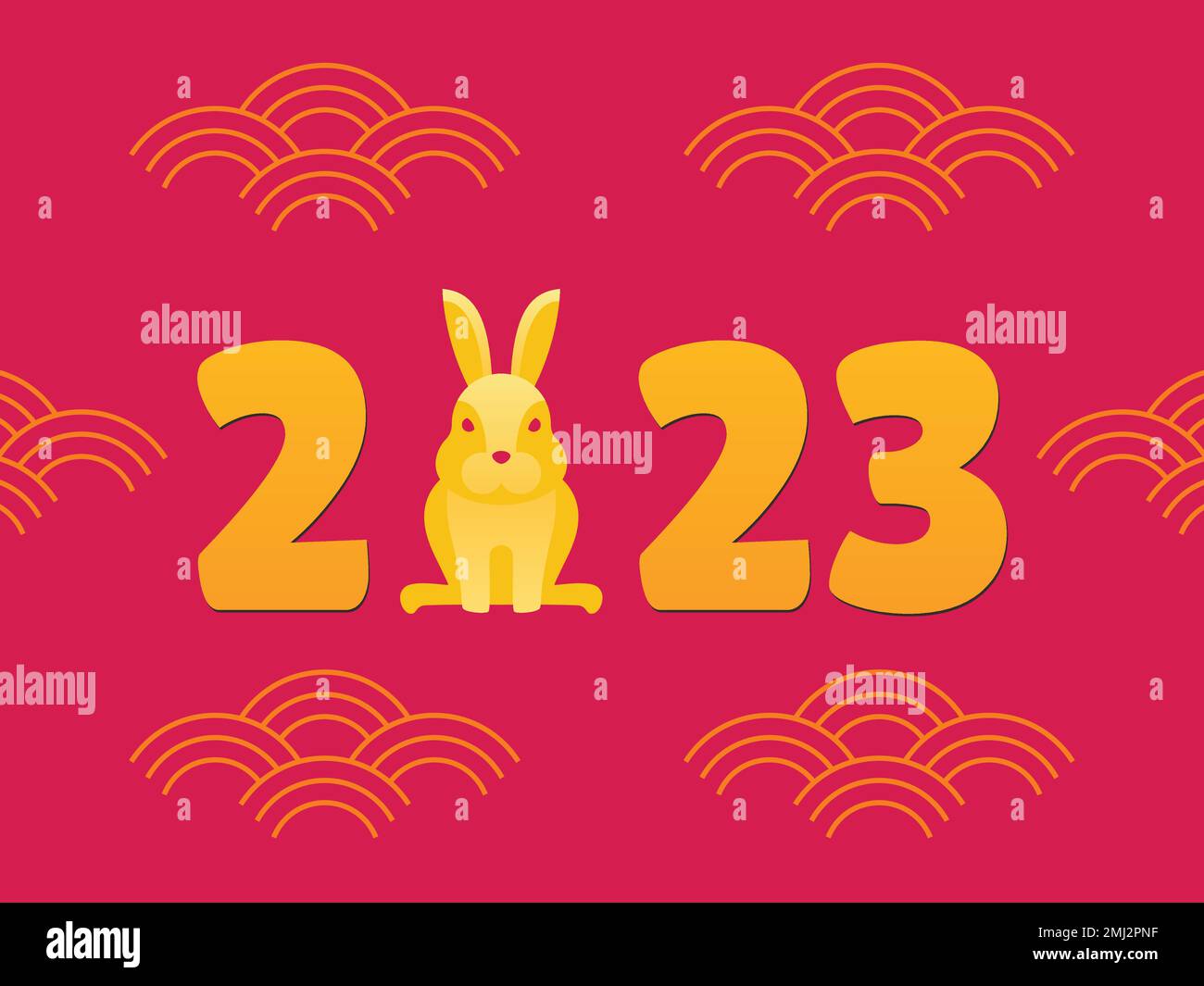 Résumé illustration plate chinoise nouvel an 2023 année de conception vectorielle de lapin. Illustration de Vecteur