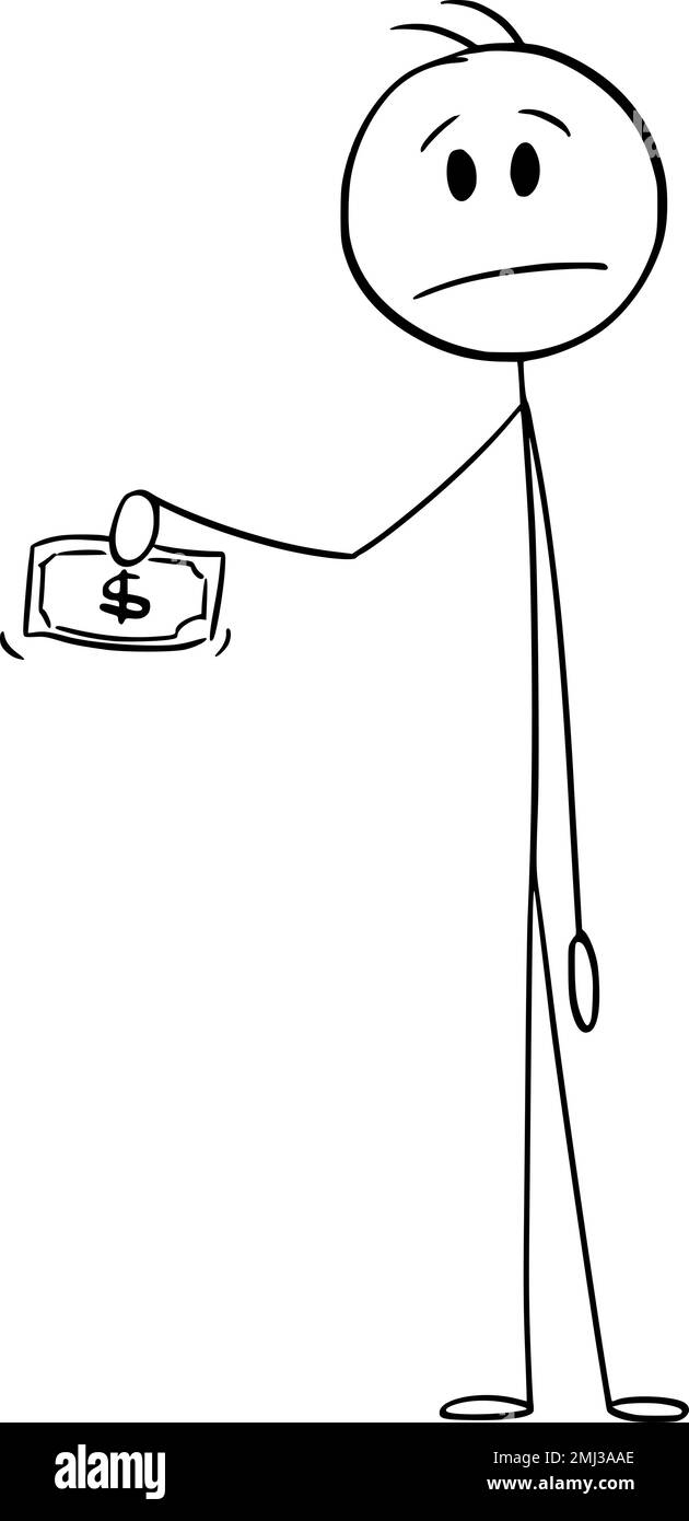 Illustration de la figure représentant une personne tenant un billet d ...