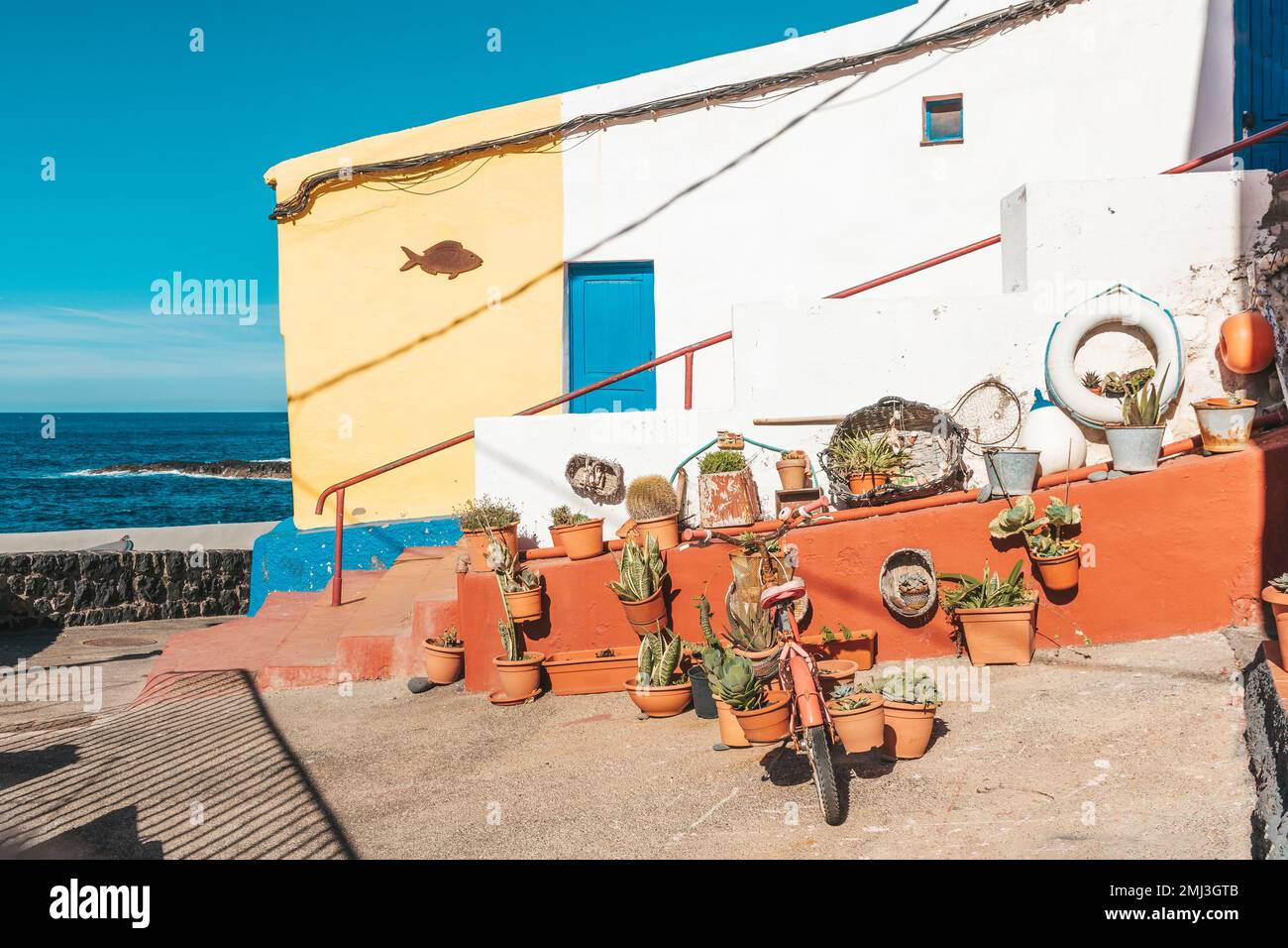 Rues authentiques des villages de Ténérife Banque D'Images