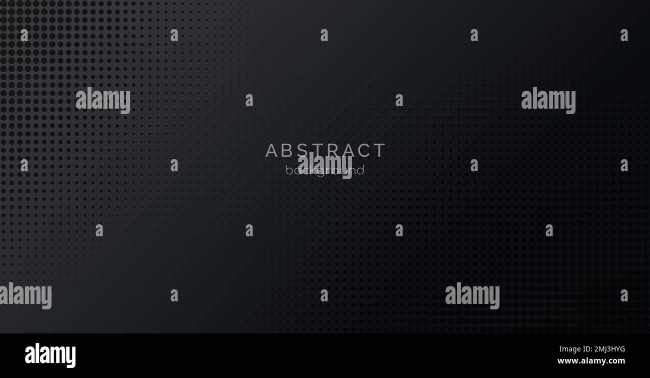 Arrière-plan noir en pointillés demi-tons. Texture abstraite vectorielle, motif technologique pixélisé minimal Illustration de Vecteur
