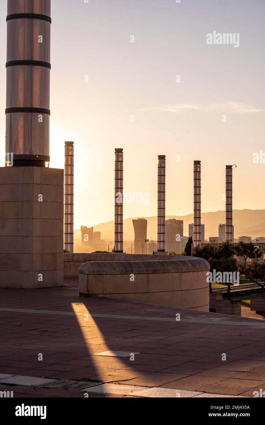 Espace architectural dans l'anneau olympique des Jeux Olympiques de Barcelone 1992 Banque D'Images