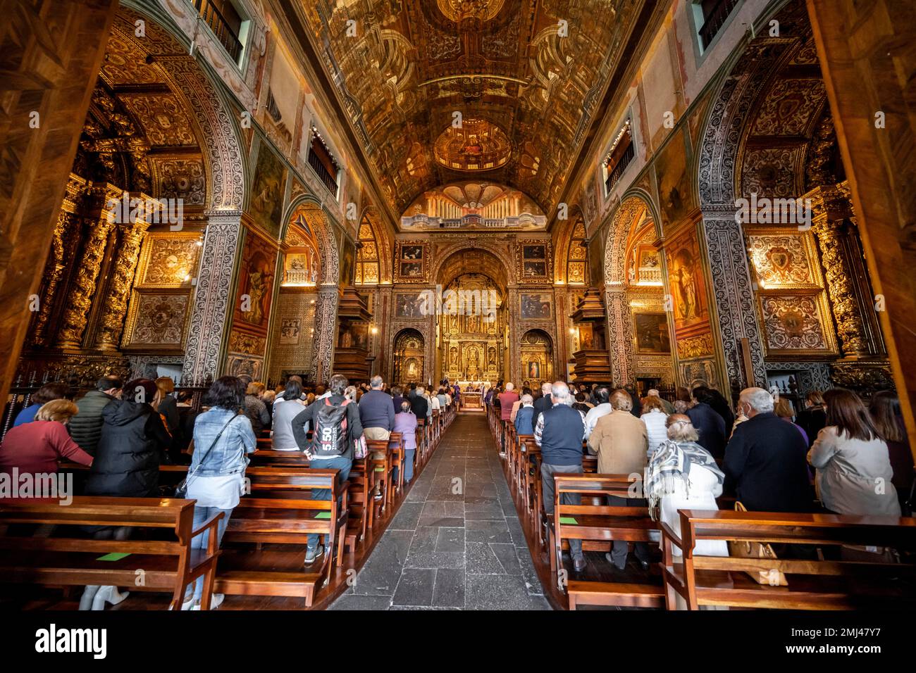 Église intérieure Igreja de Sao Joao Evangelista, Funchal, Madère, Portugal Banque D'Images