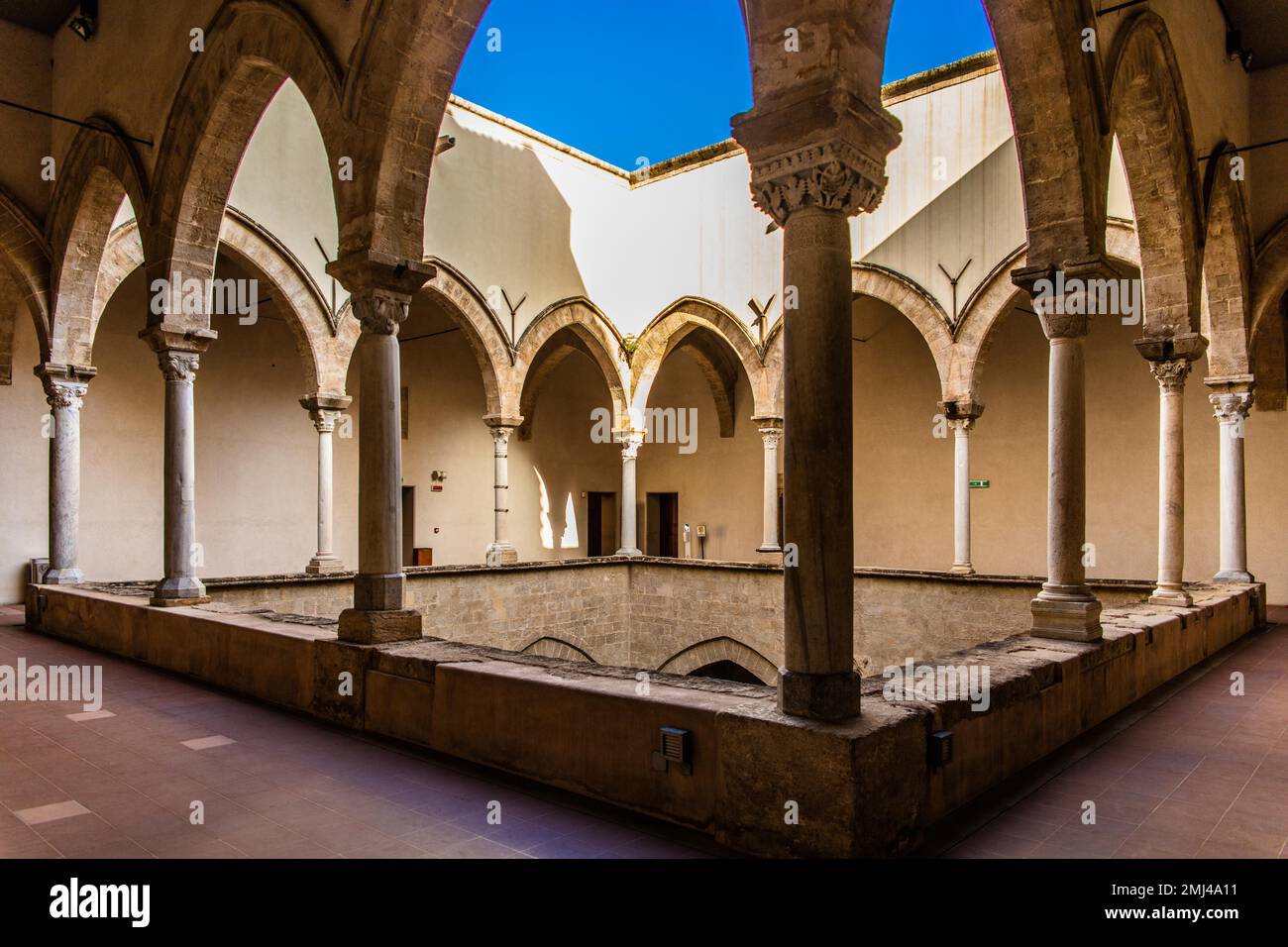 Palais Chiaramonte Steri, lieu du 17th siècle de la Cour de la Sainte Inquisition, Palerme, Sicile, Palerme, Sicile, Italie Banque D'Images