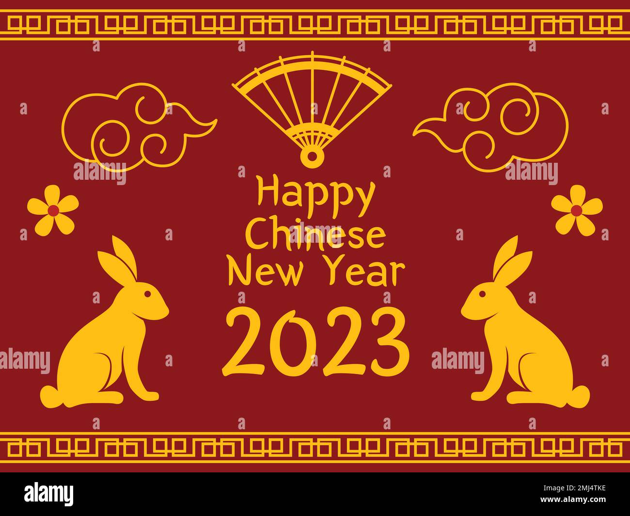 Bonne année chinoise 2023. Conception de l'illustration du vecteur de l'année du lapin. Illustration de Vecteur