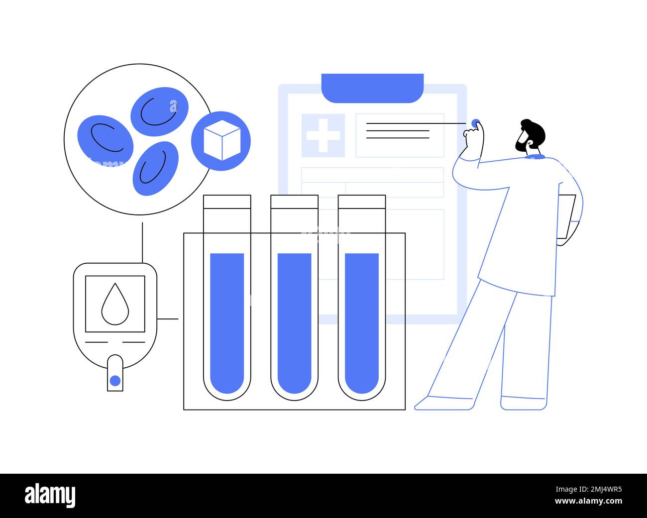 Illustration abstraite du vecteur de concept des résultats de l'examen du diabète. Illustration de Vecteur