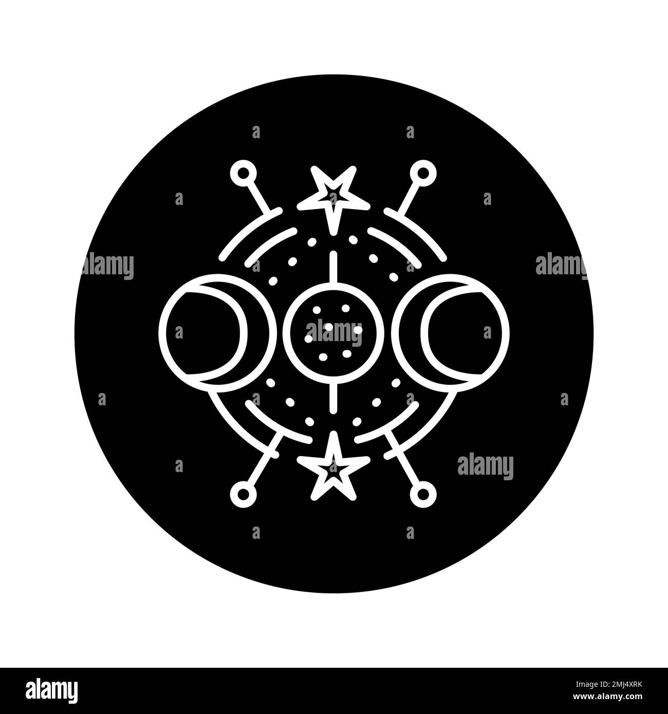 Icône de ligne de couleur d'ornement mystique. Elément vectoriel isolé. Pictogramme de contour pour la page Web, l'application mobile, la promotion Illustration de Vecteur