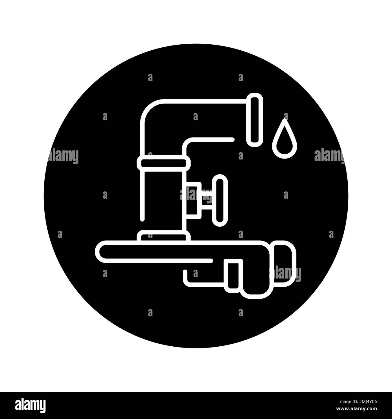 Icône de la ligne noire de l'installation d'alimentation en eau. Pictogramme pour page Web. Illustration de Vecteur