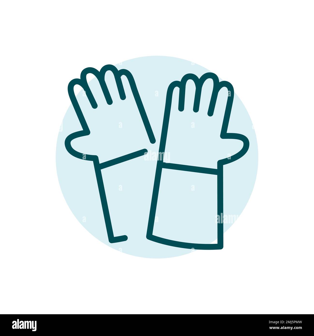 Gants de protection, icône en forme de ligne noire. Uniforme de travail.  Sécurité des mains Image Vectorielle Stock - Alamy