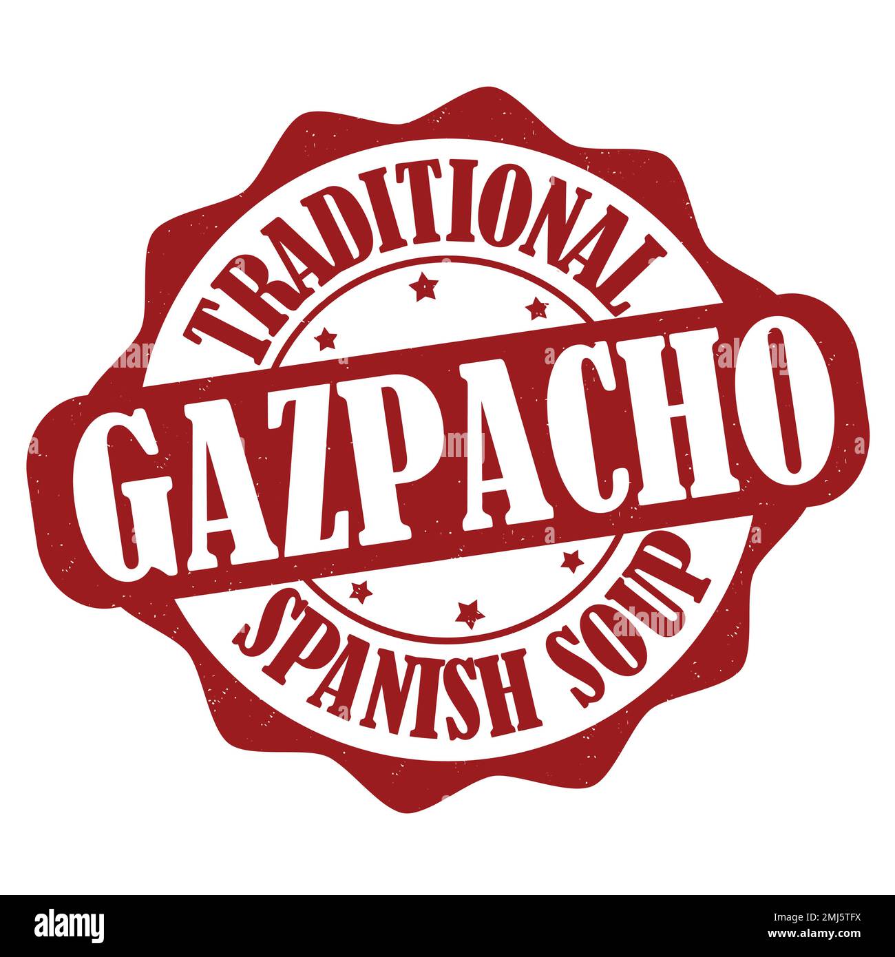 Étiquette ou timbre gazpacho sur fond blanc, illustration vectorielle Illustration de Vecteur