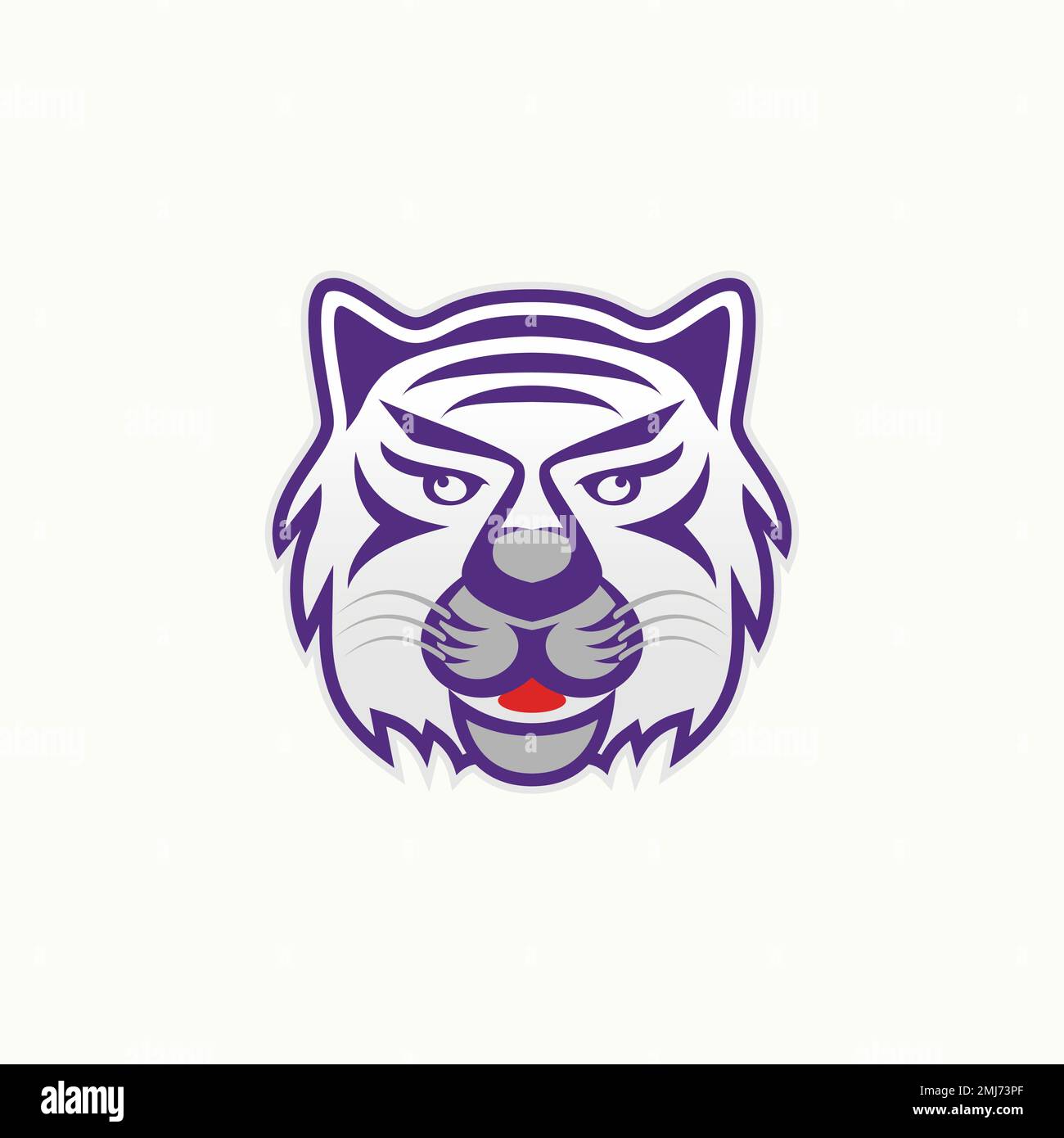 Simple et unique tête de tigre avec visage sérieux et motif attrayant graphique icône logo design abstrait concept vecteur stock animal ou fort Illustration de Vecteur