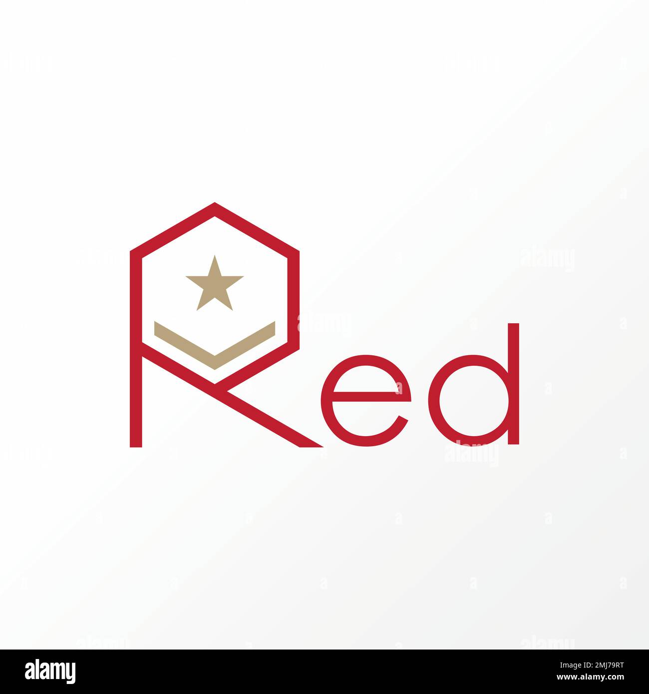 Simple et unique lettre ROUGE police avec étoile et signe vétéran image graphique icône logo design abstrait concept vecteur stock armée ou pension Illustration de Vecteur