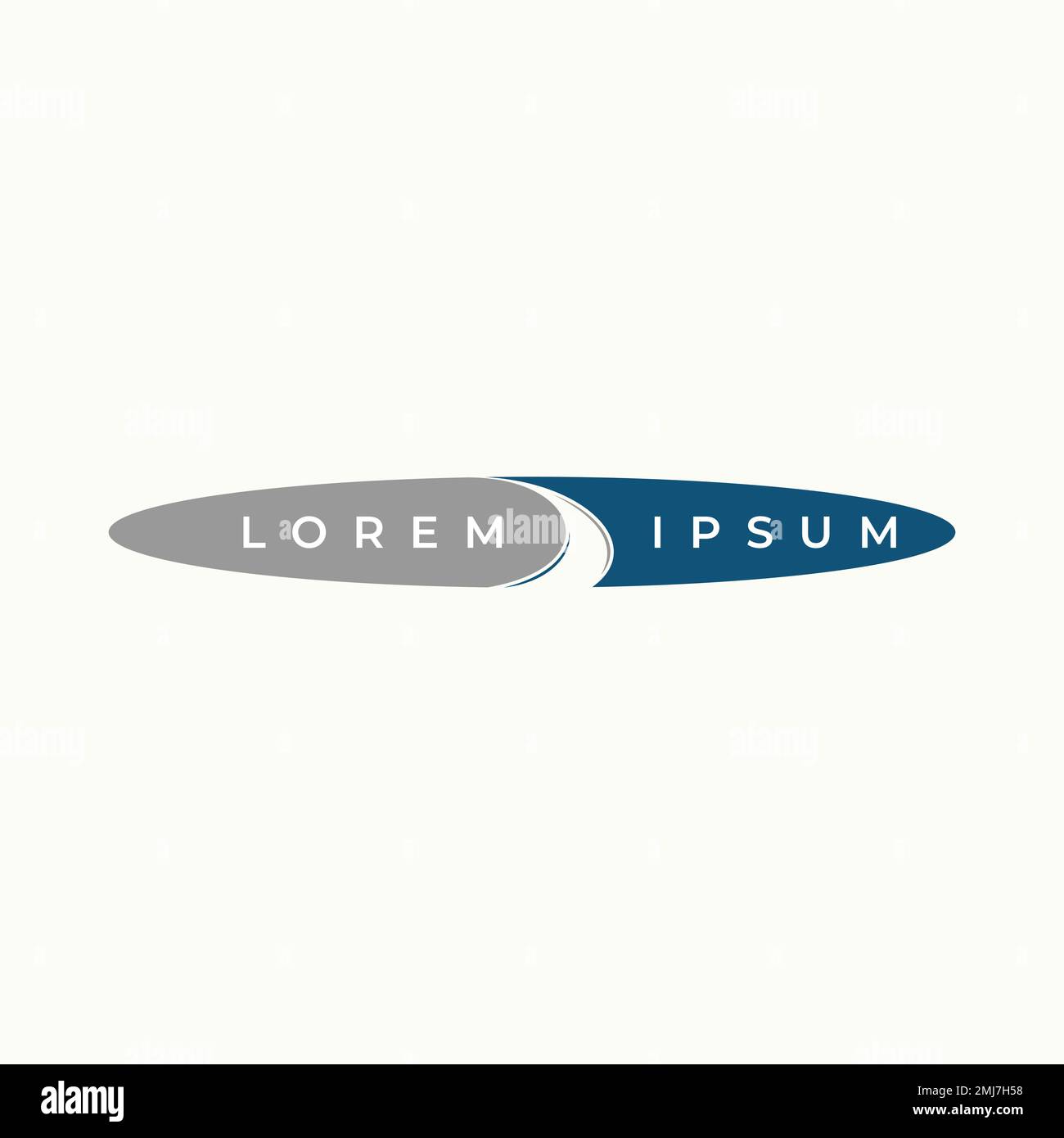 Ellipse simple et unique avec ligne de coupe comme rivière au milieu image graphique icône logo design abstrait concept vecteur stock lié à la vue ou à l'eau Illustration de Vecteur