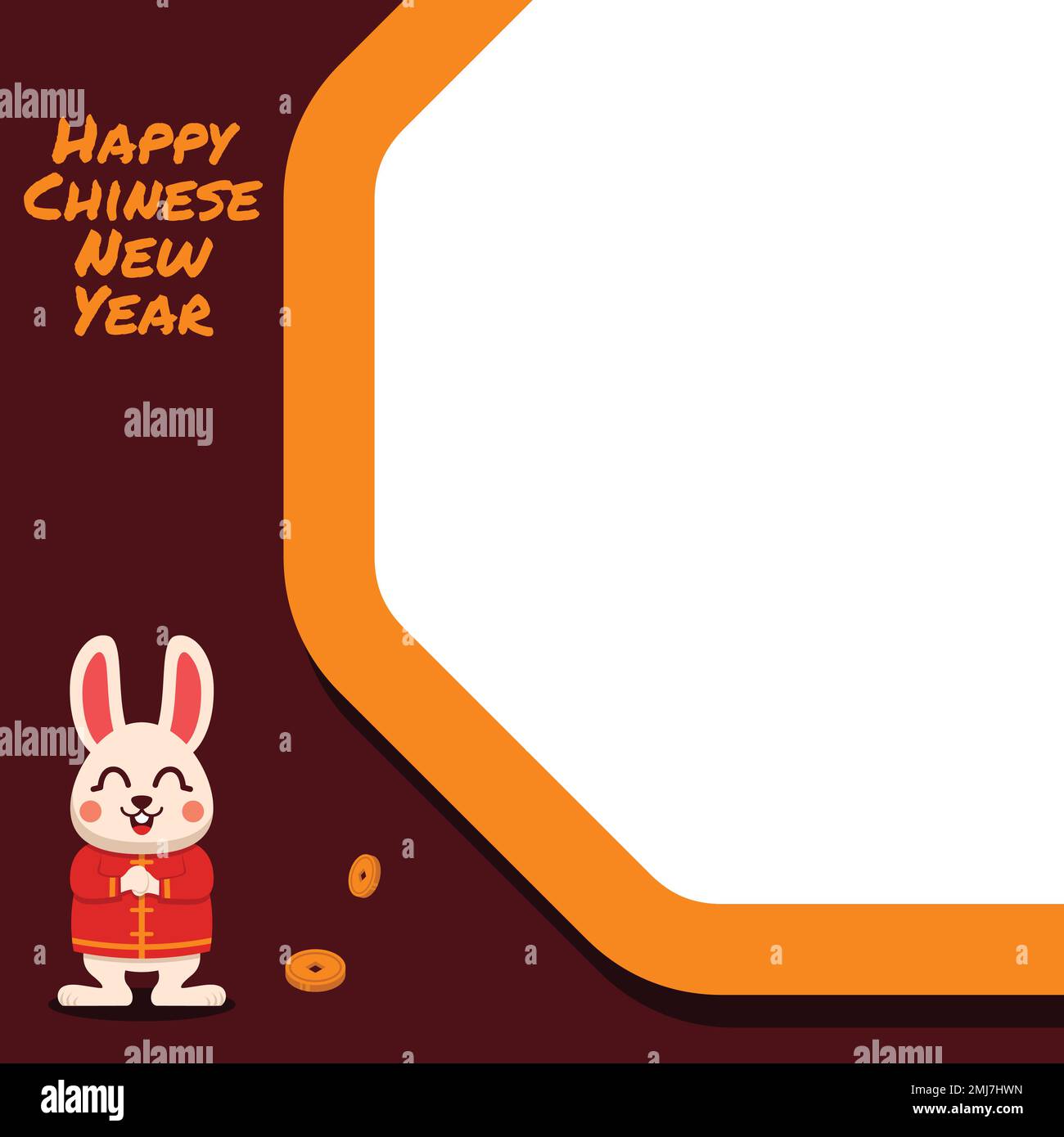 Bonne année chinoise avec Rabbit Twebbon Vector Design. Illustration de Vecteur