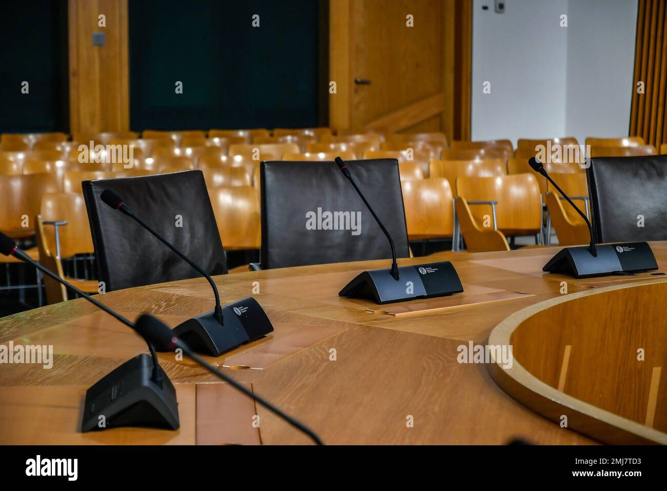 Salle du Comité, Parlement écossais, Édimbourg, Écosse. Banque D'Images