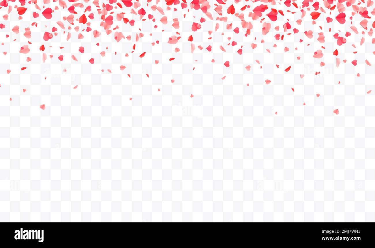 Fond confetti en forme de coeurs. Conception de modèle vectoriel de jour de Saint-Valentin. Illustration de Vecteur