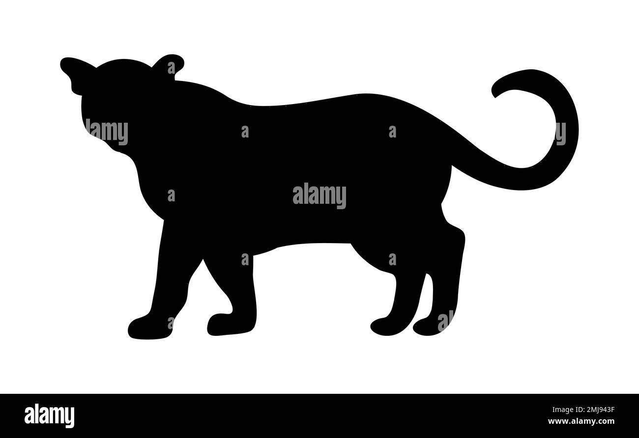 Silhouette noire d'un logo Cheetah, illustration vectorielle, icône léopard Illustration de Vecteur