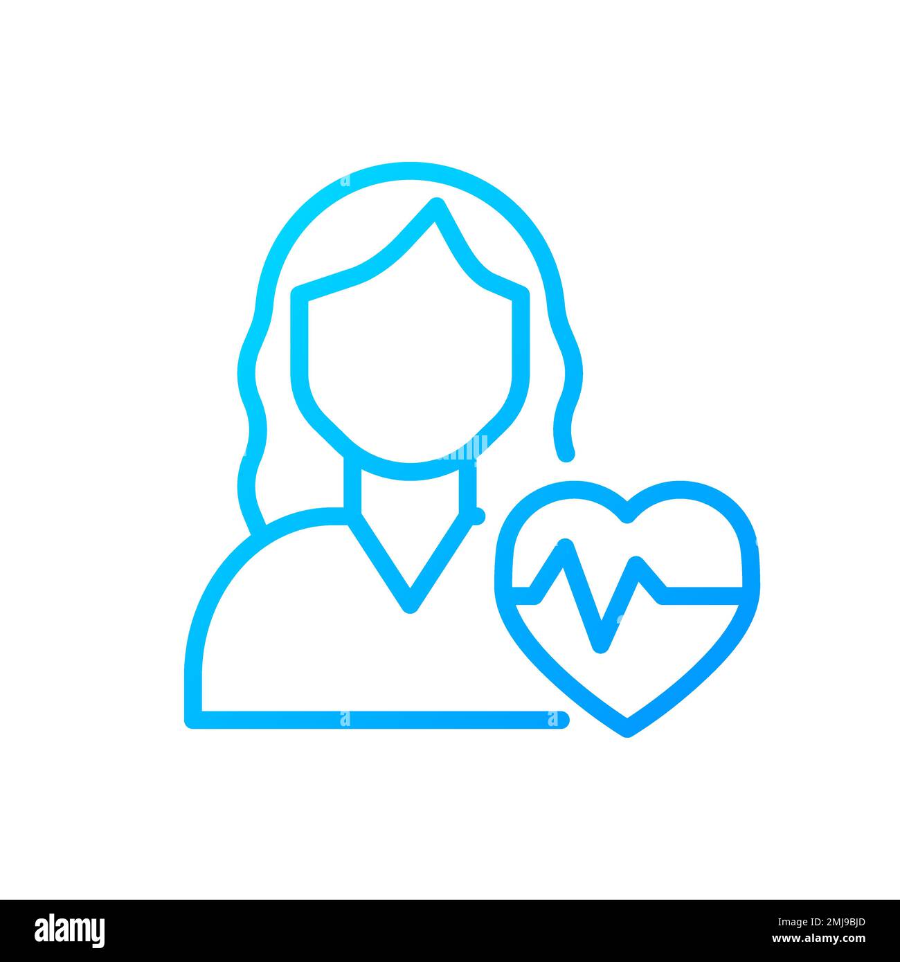 Icône de vecteur linéaire de gradient Perfect Pixel Cardiology Illustration de Vecteur