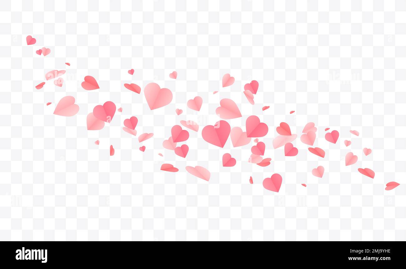 Fond confetti en forme de coeurs. Conception de modèle vectoriel de jour de Saint-Valentin. Illustration de Vecteur
