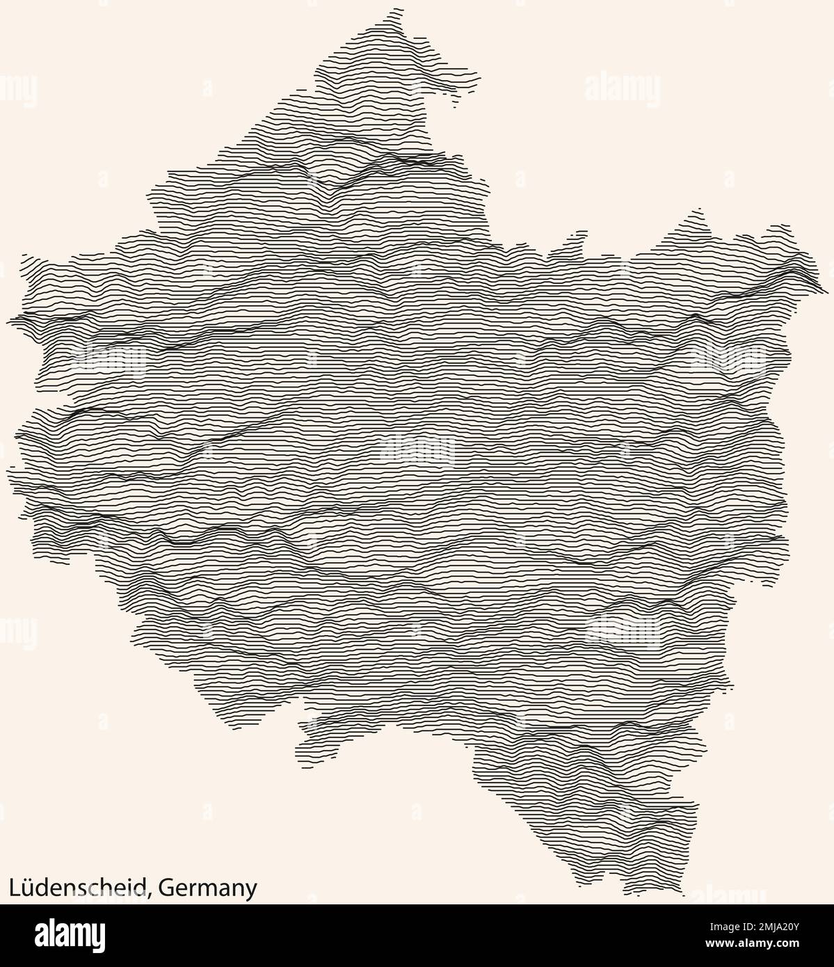 Carte topographique de LÜDENSCHEID, ALLEMAGNE Illustration de Vecteur