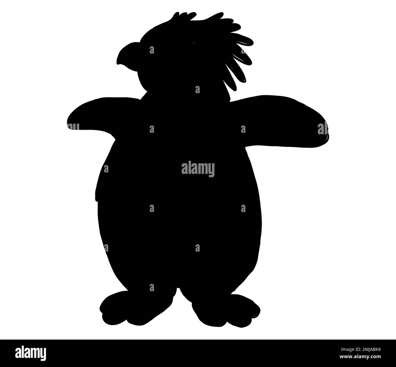 Illustration vectorielle de silhouette d'icône de pingouin Rockhopper, logo Illustration de Vecteur