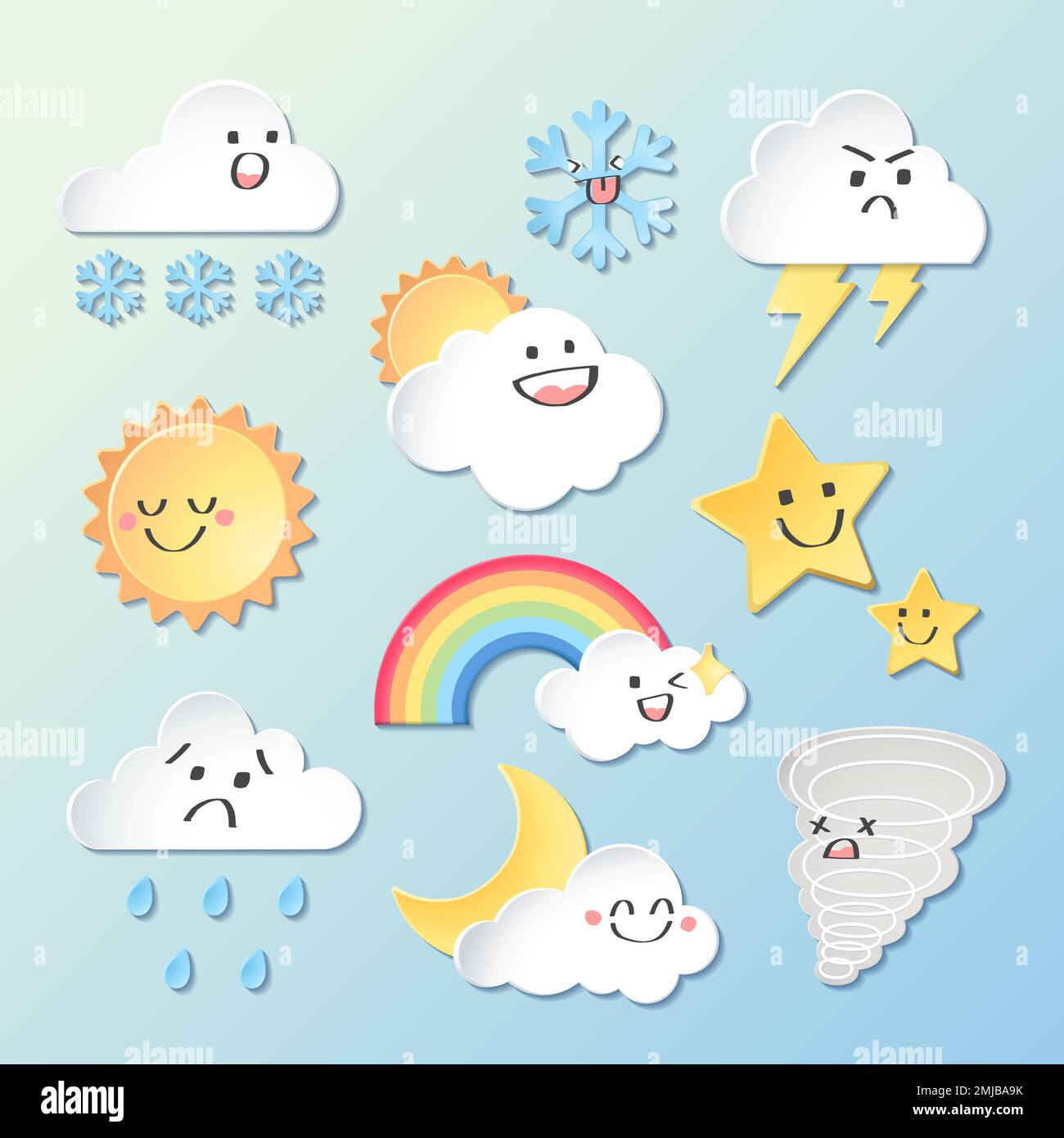 Ensemble de vecteurs clipart d'élément météo, conception 3d Illustration de Vecteur