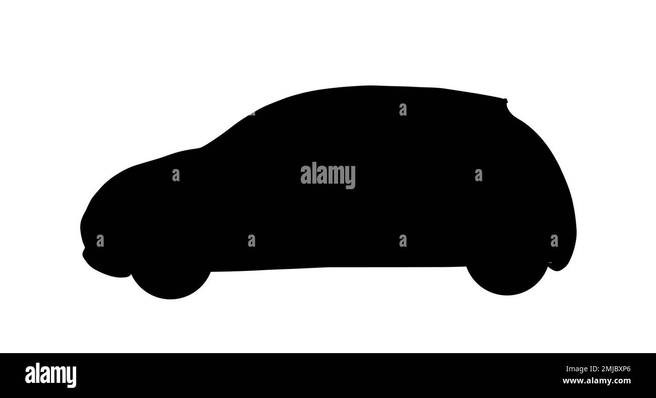 Silhouette de petite voiture à hayon générique. Vecteur de silhouette isolé de véhicule noir. Illustration de Vecteur