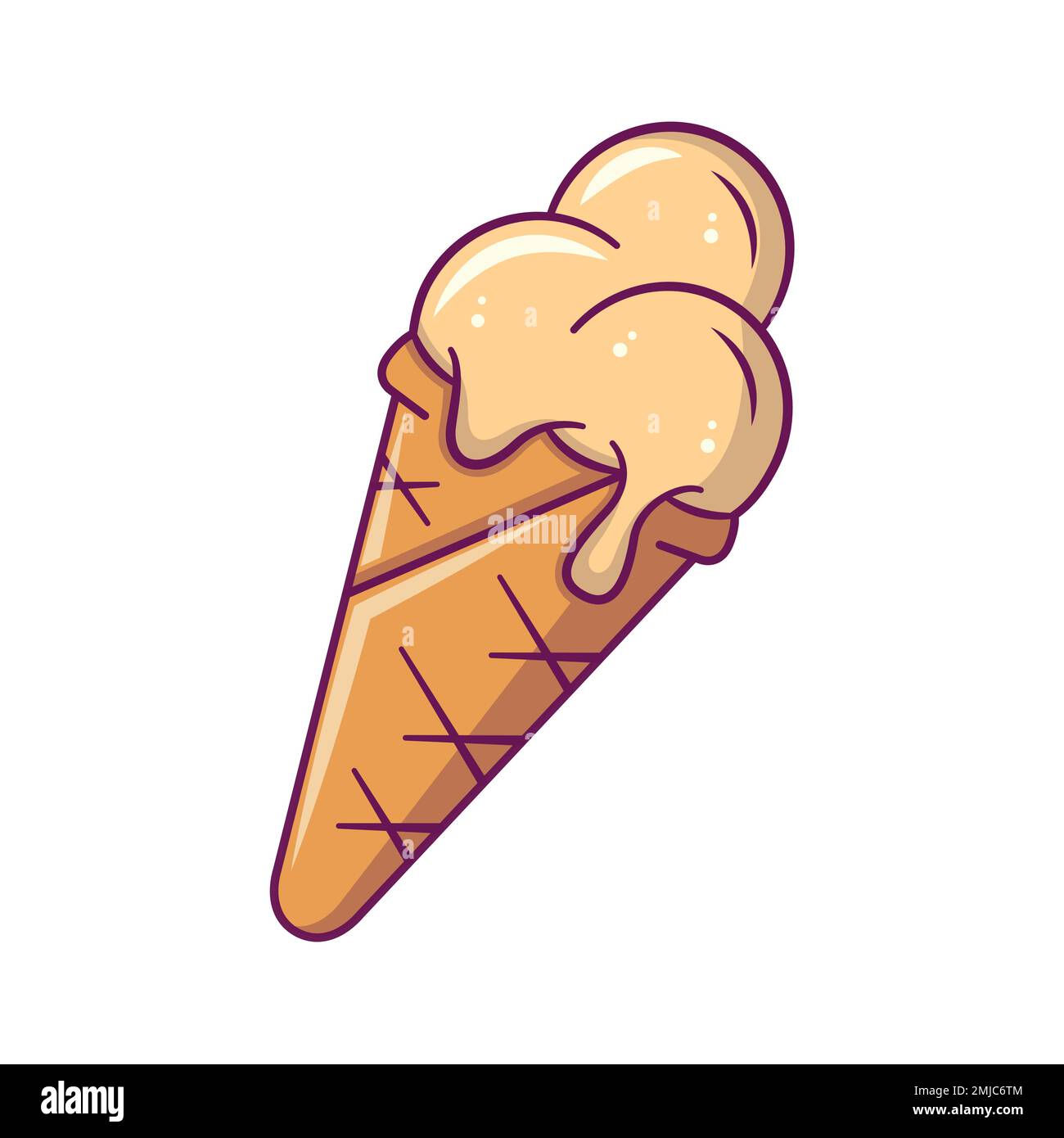 Crème glacée. Illustration vectorielle de style dessin animé à plat. Illustration de Vecteur
