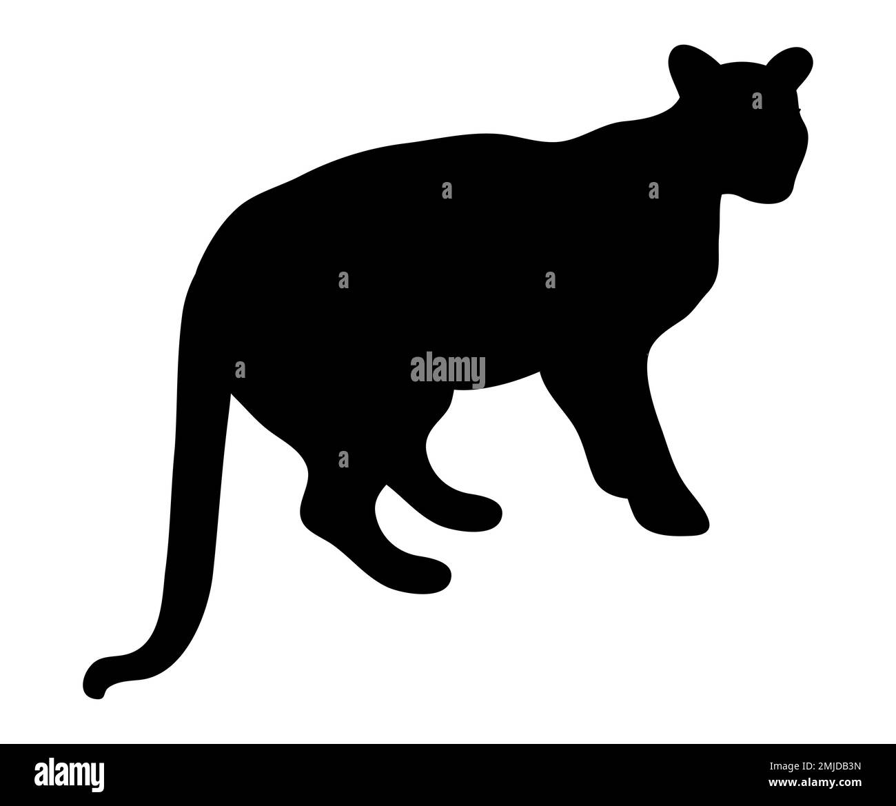 Logo Cheetah silhouette noire, illustration vectorielle, icône léopard Illustration de Vecteur