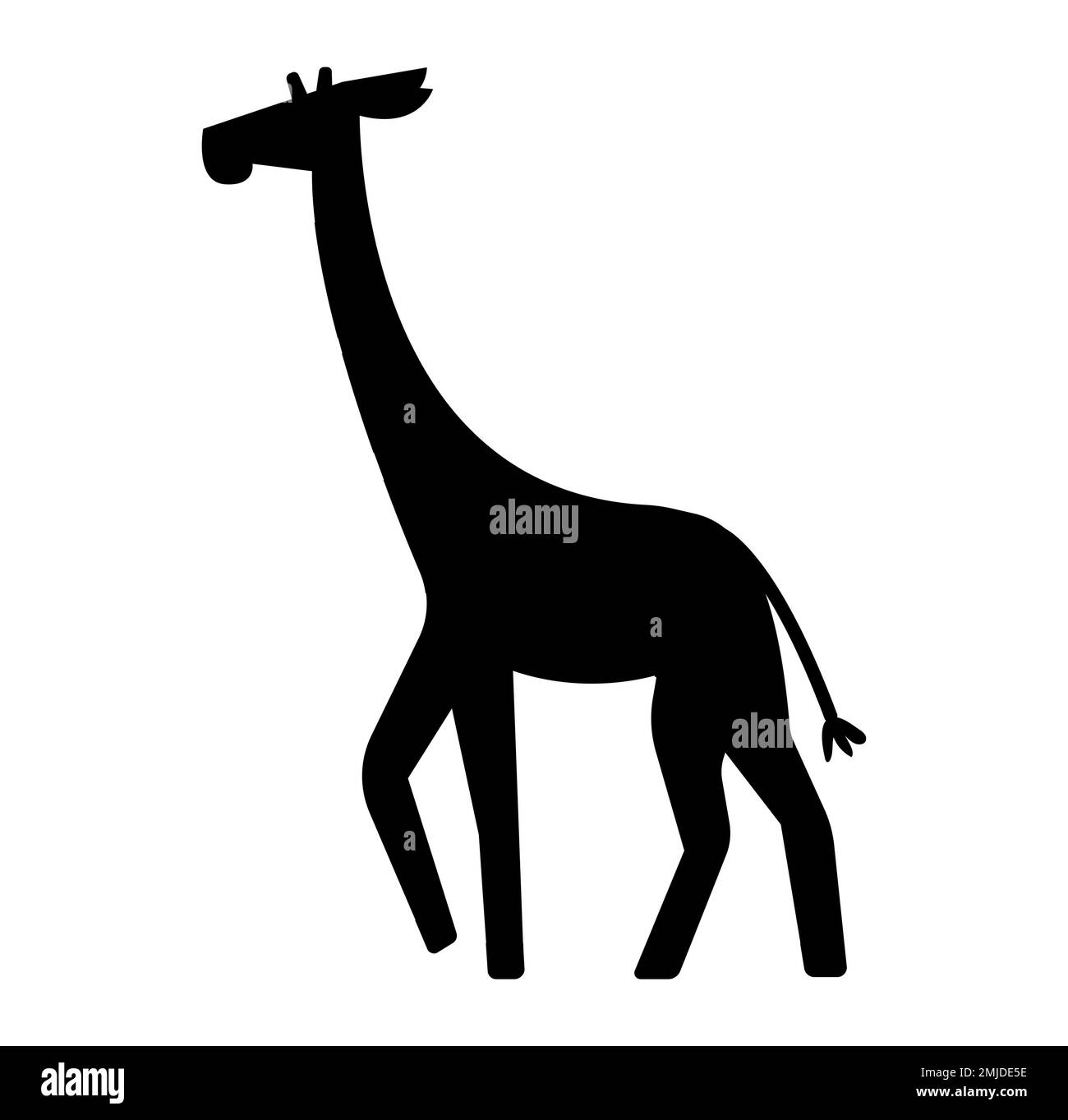 Icône Giraffe de dessin animé isolée sur fond blanc. Illustration vectorielle, icône plate et logo Illustration de Vecteur