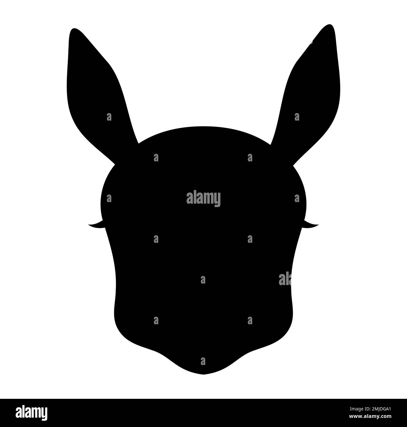 Cerf sans logo de tête, silhouette noire d'icône de tête Illustration de Vecteur