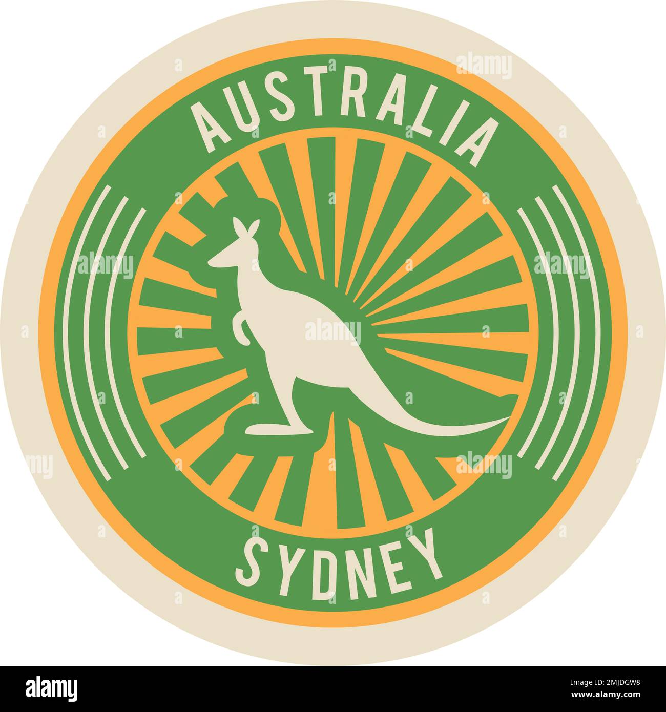 Label de voyage rétro Australie. Timbre postal rond Illustration de Vecteur