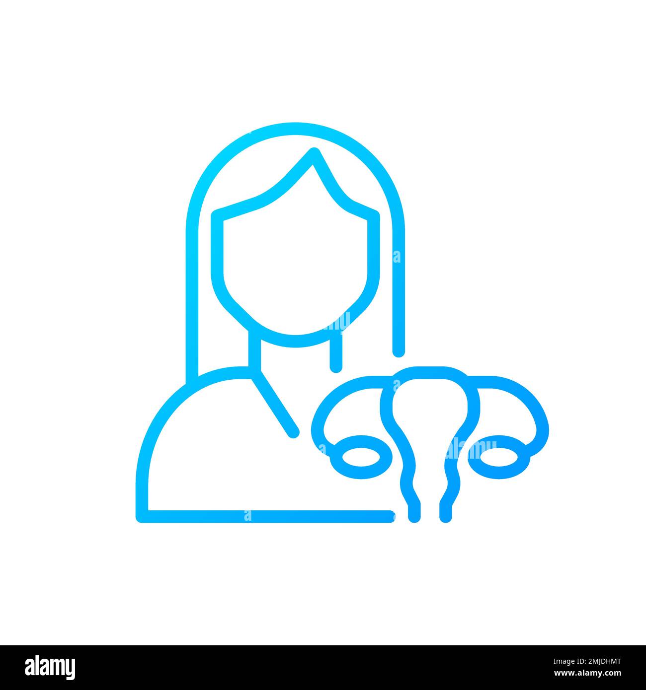 Icône de vecteur linéaire à gradient parfait de pixel gynécologique Illustration de Vecteur