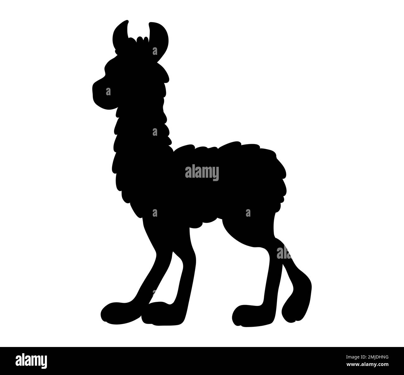 Alpaga de style dessin animé. Llama mammifère pour le design. Alpaca animal, illustration vectorielle, personnage de dessin animé de zoo Illustration de Vecteur