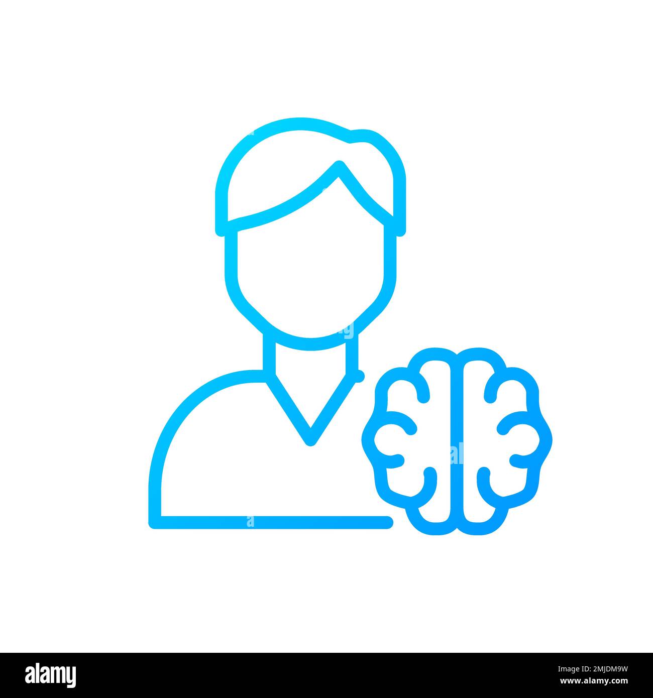 Icône de vecteur linéaire de gradient Perfect pixel Neurology Illustration de Vecteur
