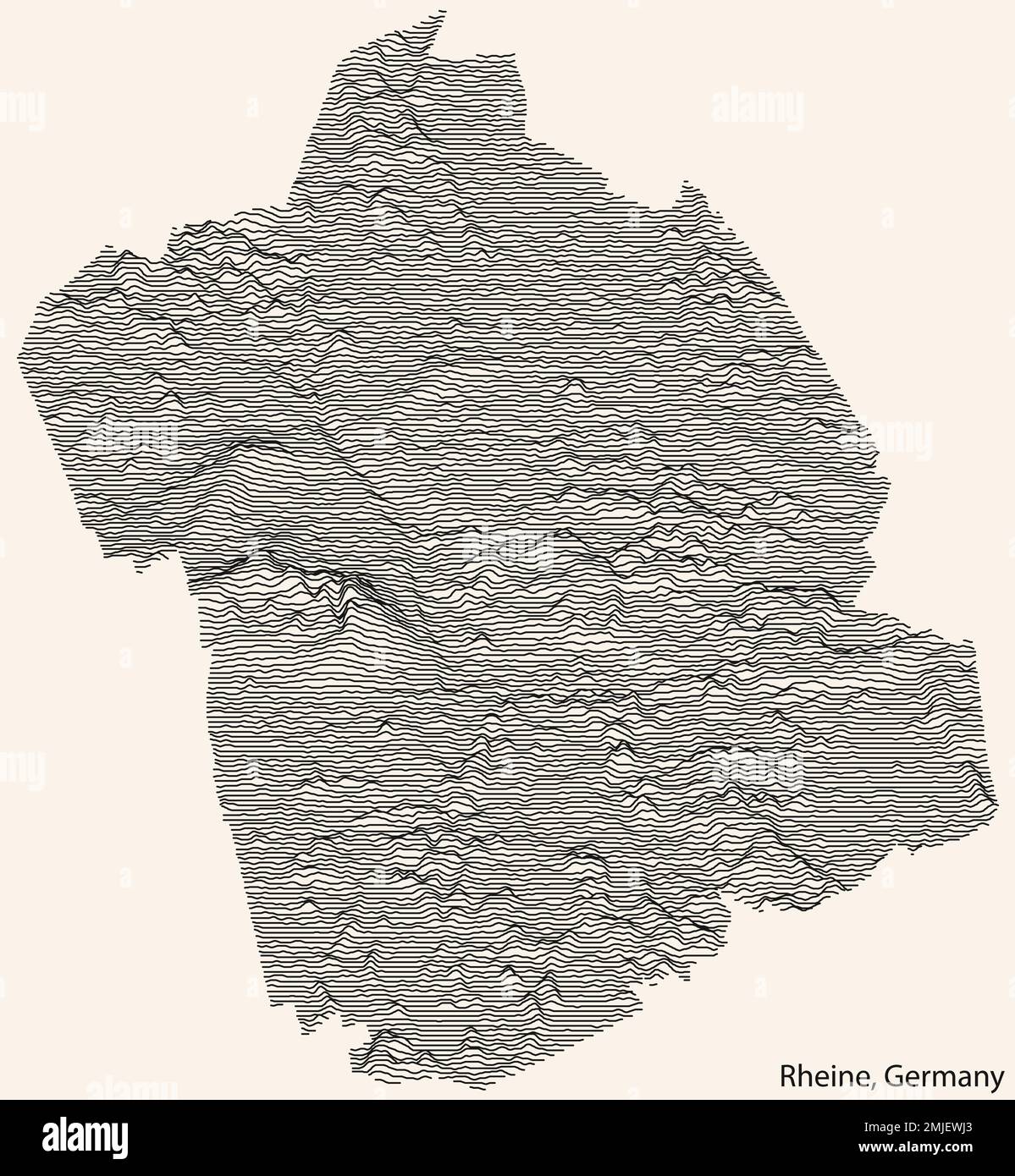 Carte topographique de RHEINE, ALLEMAGNE Illustration de Vecteur