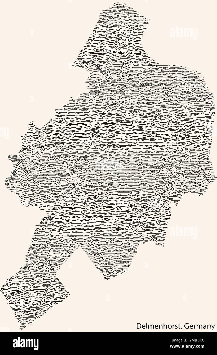Carte topographique de DELMENHORST, ALLEMAGNE Illustration de Vecteur