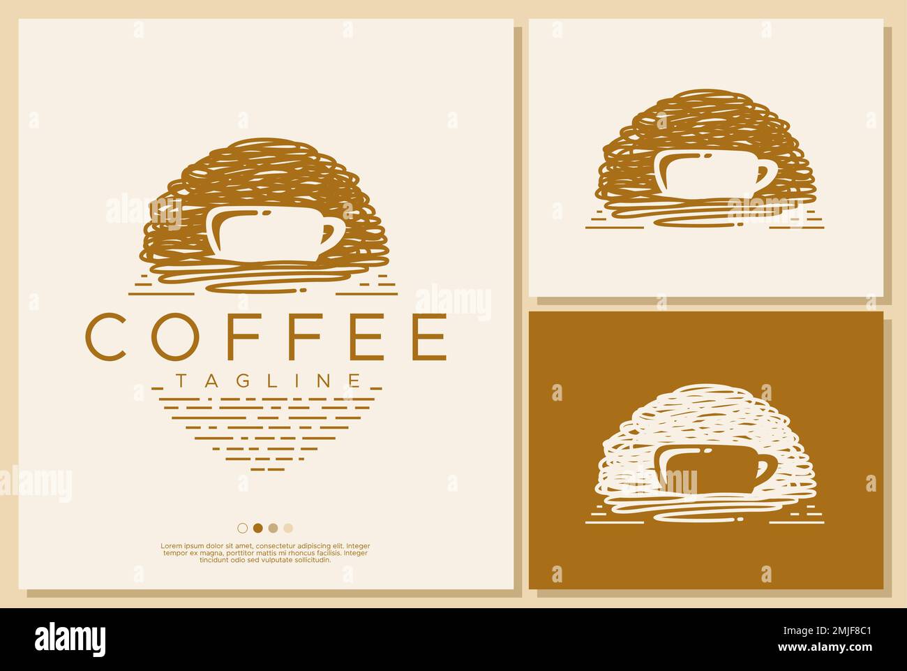 Emblème de tasse à café. Illustration de Vecteur
