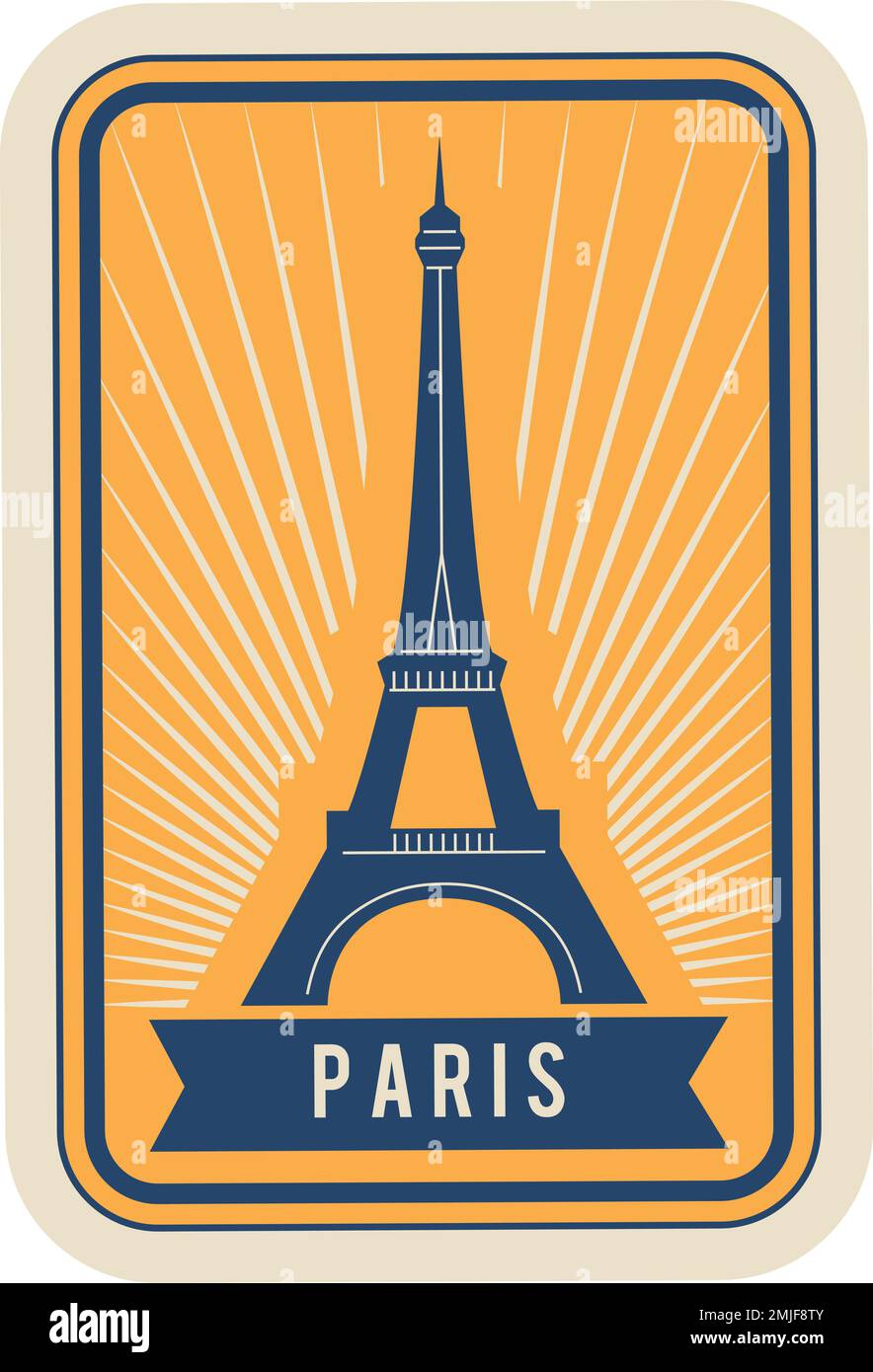 Marque de poste Paris vintage. France étiquette postale ou de voyage Illustration de Vecteur