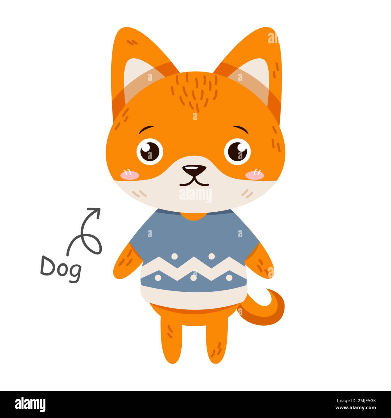 Personnages de dessin animé de chien avec des vêtements . Vecteur . Illustration de Vecteur