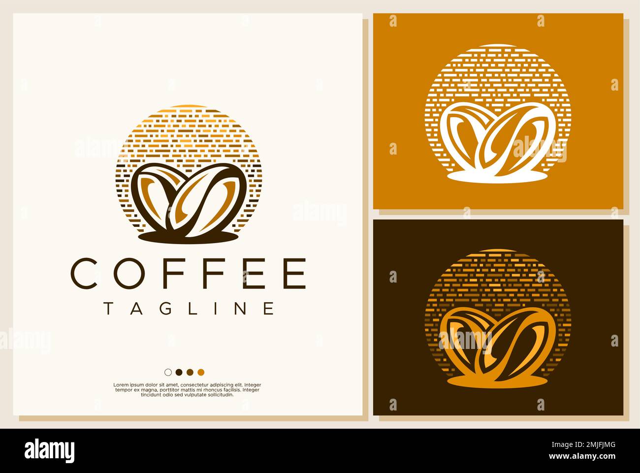 Logo vintage des grains de café. Illustration de Vecteur